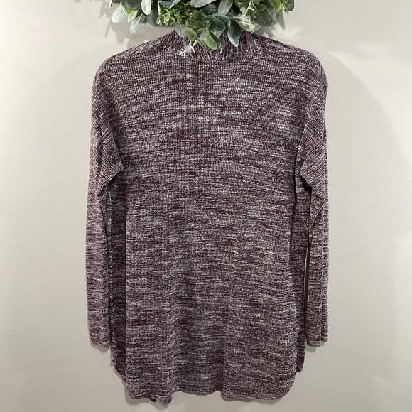 LOFT Burgundy Maroon Heather Cardigan Sweater with Pockets M - Picture 2 of 13